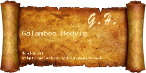 Galambos Hedvig névjegykártya