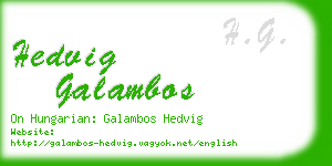 hedvig galambos business card